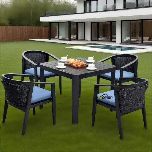 Nieuwe outminale aluminium legering eettafel en stoelen set komt eraan