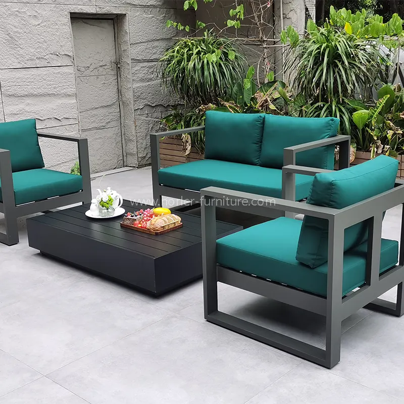 Zwart aluminium groen waterdichte stof terras tuinbank
