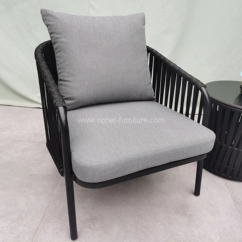 Duurzaam modern touw weven buitenbank