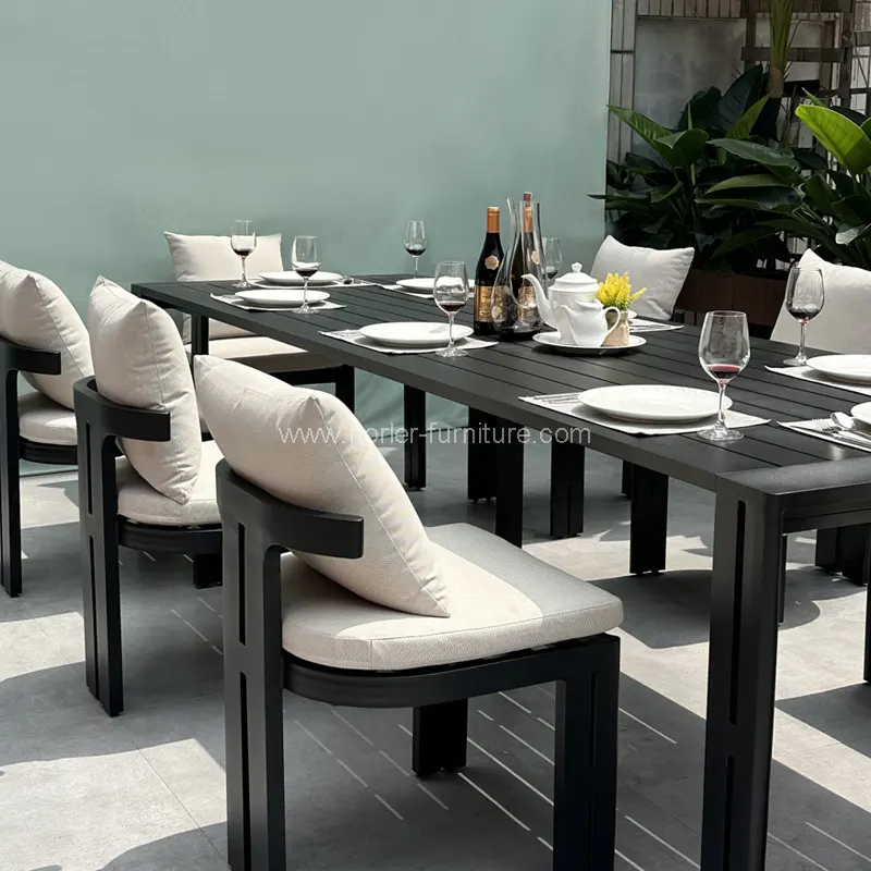 Duurzaam waterdichte buitenaluminium frame dinerset