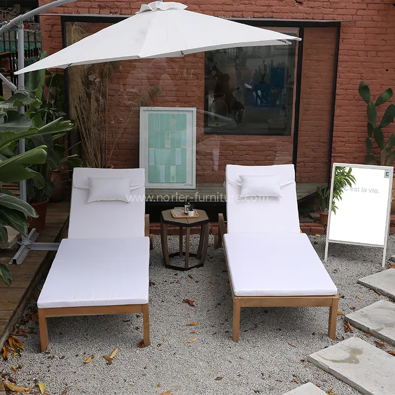 High-end buitentheak houten zonnestond