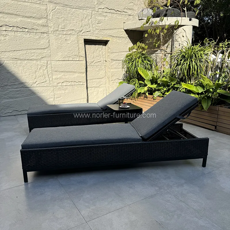 Nieuwste high-end hand geweven rattan sun lounger
