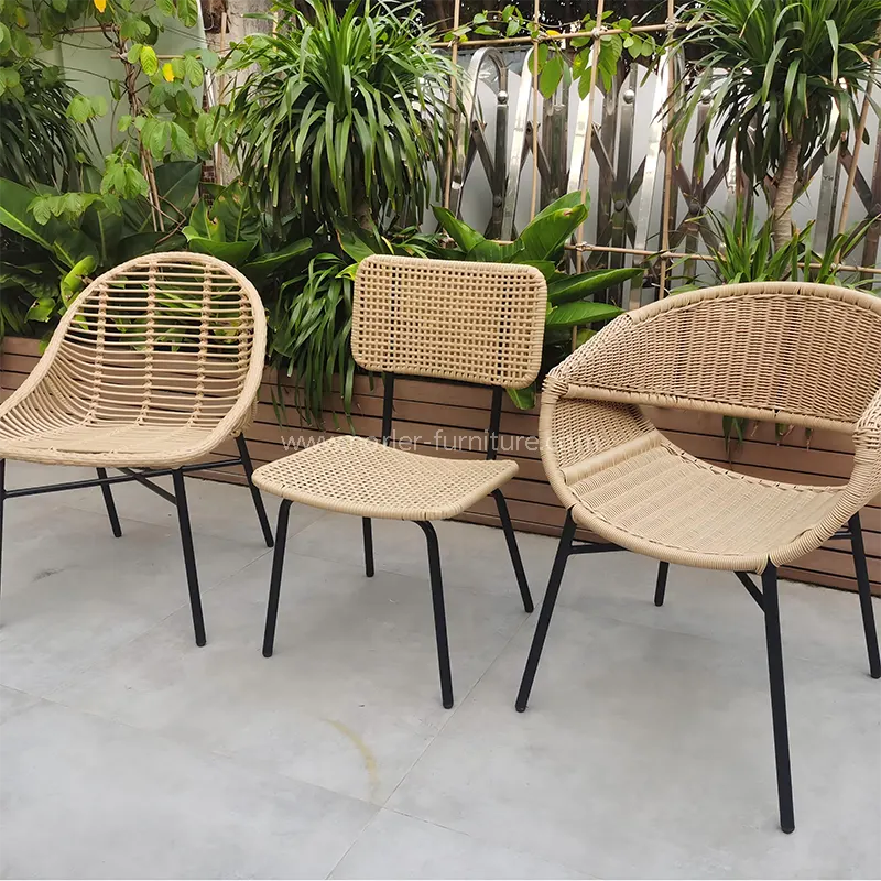 Luxe buitenaluminium frame rattan balkonstoel