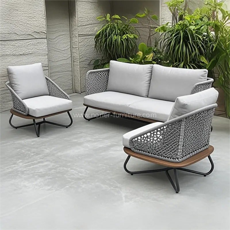 Moderne buitenaluminium frame teakbasis set set
