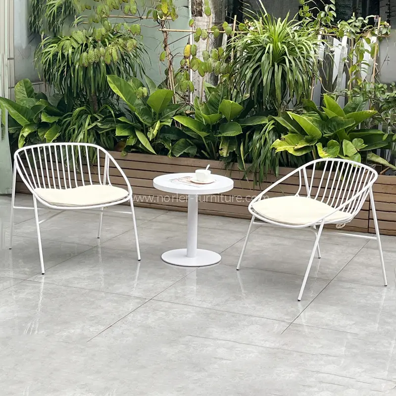 Moderne buitenwit aluminium frame balkontuin set