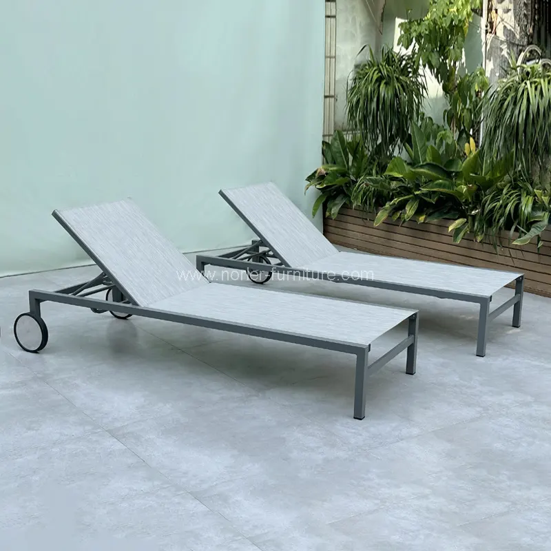 Buitenaluminium frame met wielen Sun Lounger