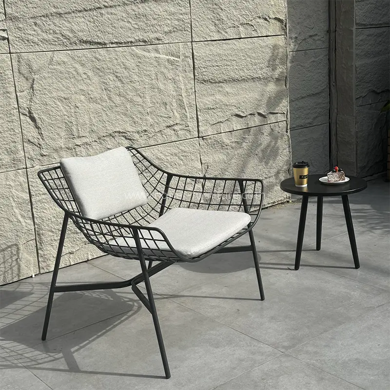 Buiten binnenplaats Zwart aluminium waterdicht kussenbalkon Set