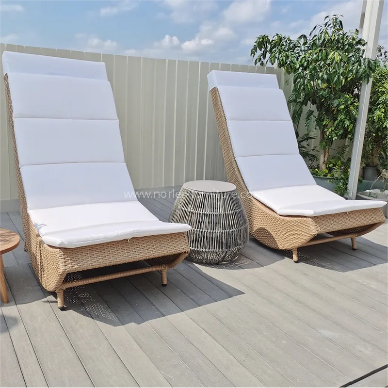 Buiten vrije tijd aluminium frame pe rattan zonnelounder