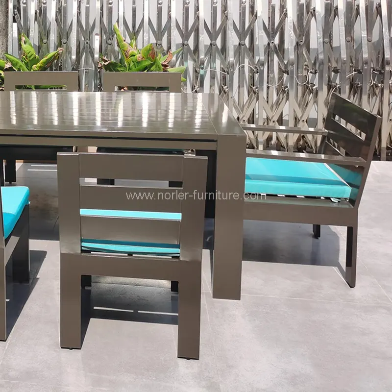 Outdoor luxe aluminium frame dinerset
