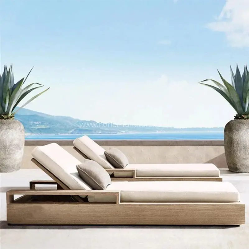 Outdoor luxe waterdichte teak houten zonnestond