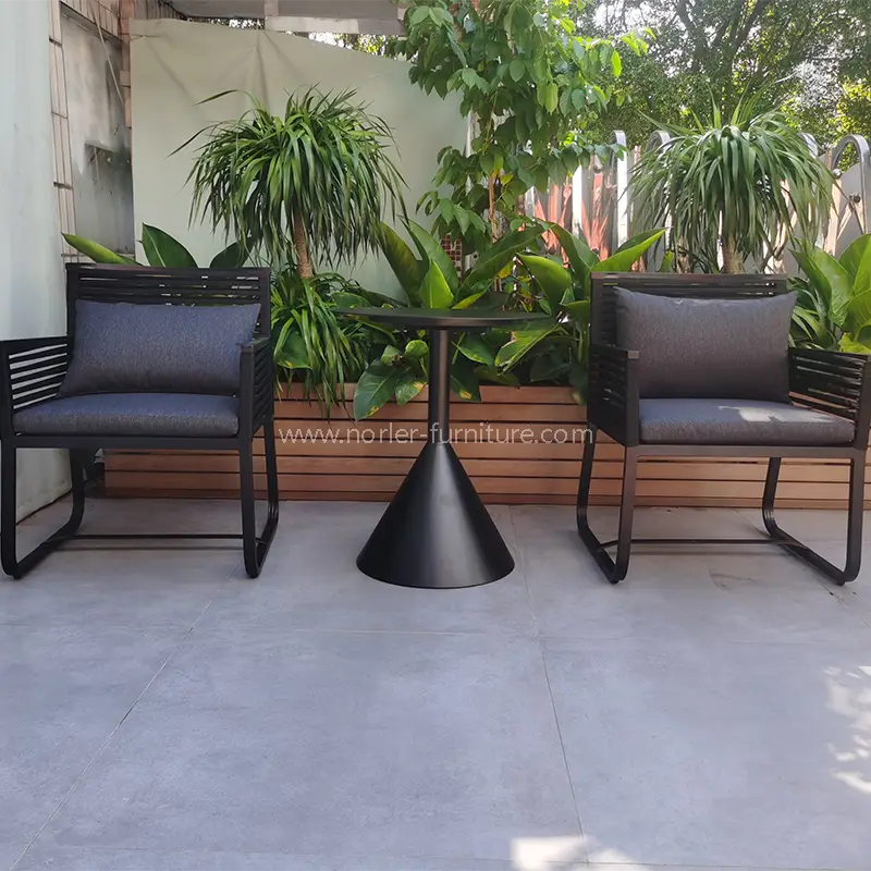 Outdoor Modern Leisure Design Aluminium frame geweven riembalkon Set