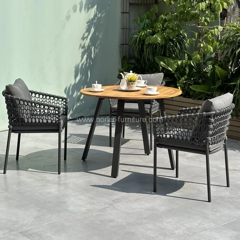 Buiten Patio 6 -zits teak houten eetgelegenheid