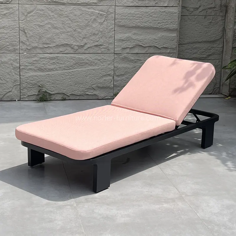 Buiten Waterdicht roze aluminium frame Sun Lounger