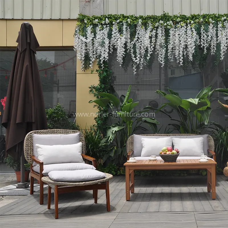 Buitenweerbestendige teak houten krap sofa set